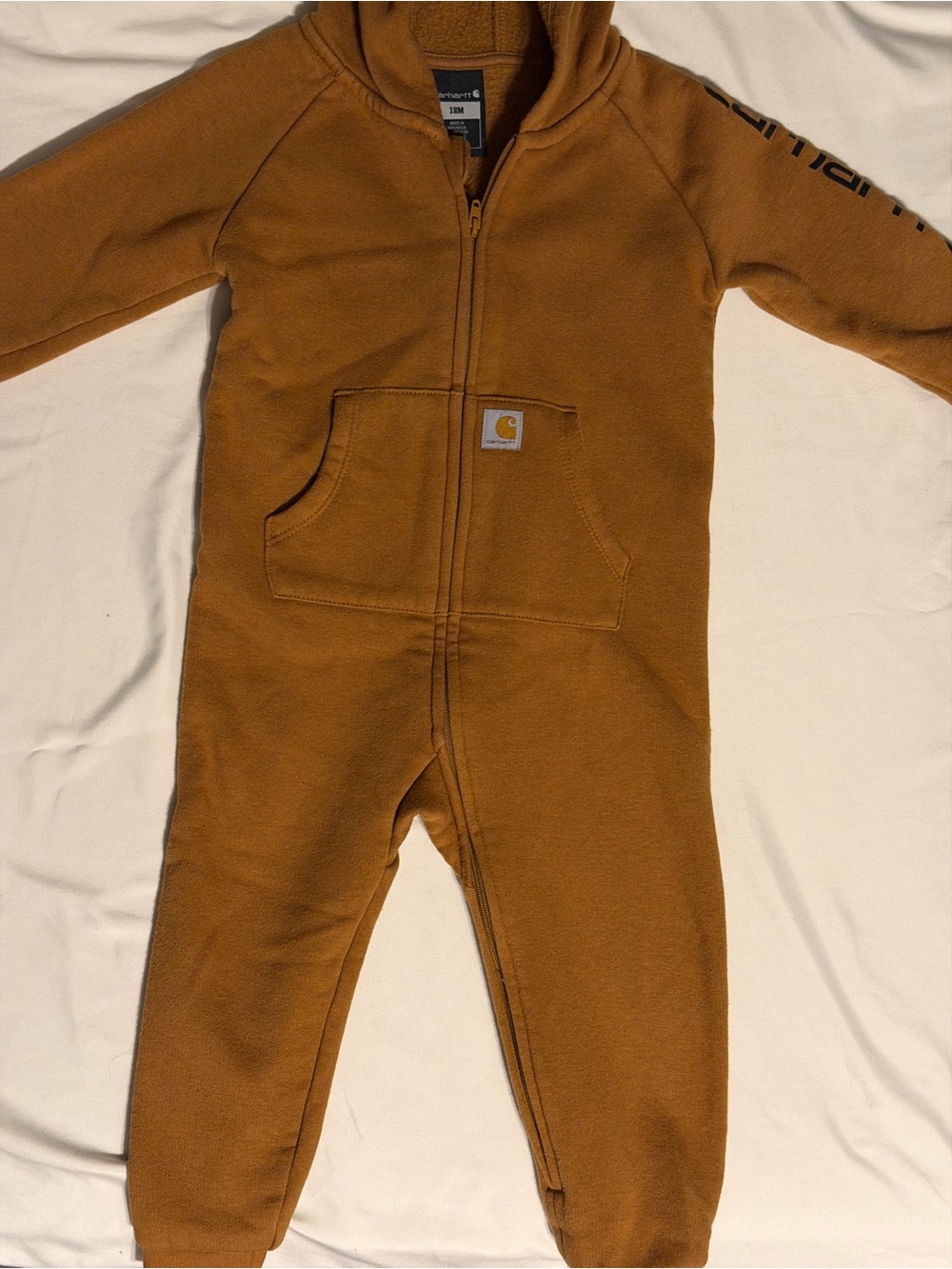 Carhartt Kids Brown Hooded Zip Fleece One-Piece